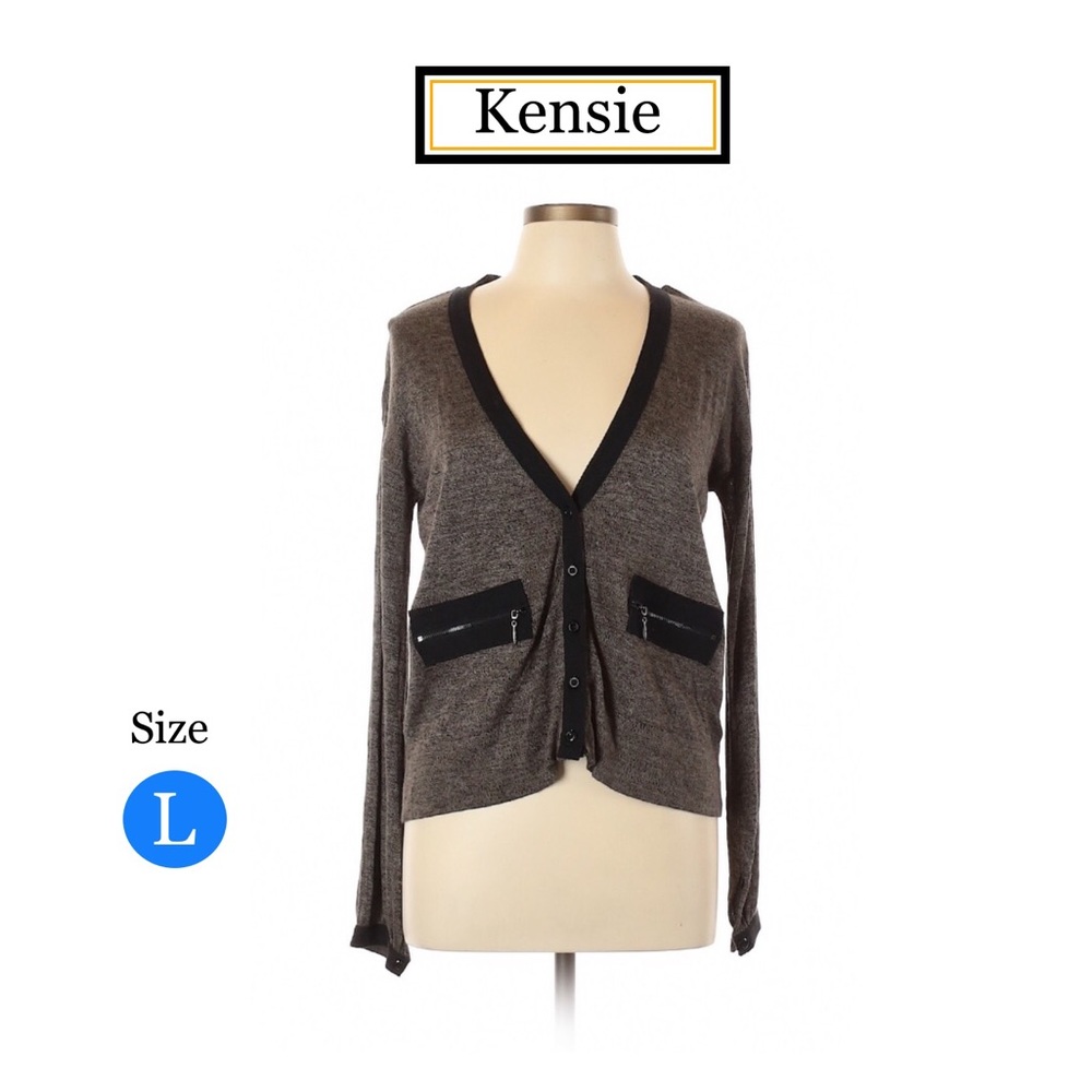 Kensie Color Block Cardigan L